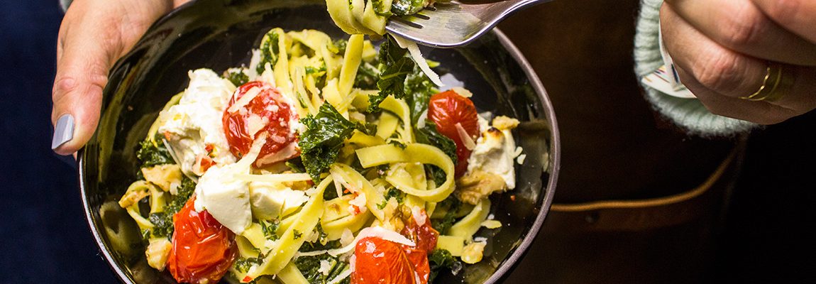 SPICY BOERENKOOLTAGLIATELLE MET RICOTTA